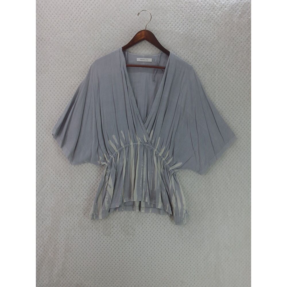 Mustard Seed Purple Tie-Dye Kimono-Style Blouse Women's Large
